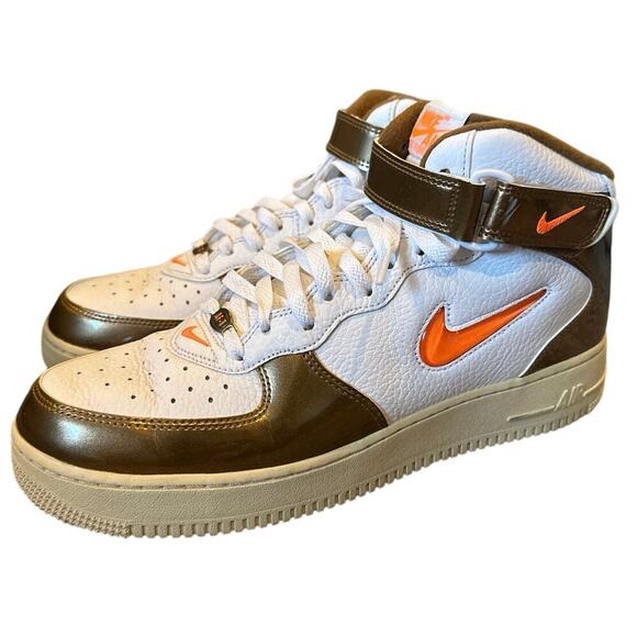 Nike Air Force 1 Mid Ale Gold Size 11.5 Mens Orange White 2021 DH5623-100 AF1 QS - Picture 1 of 9